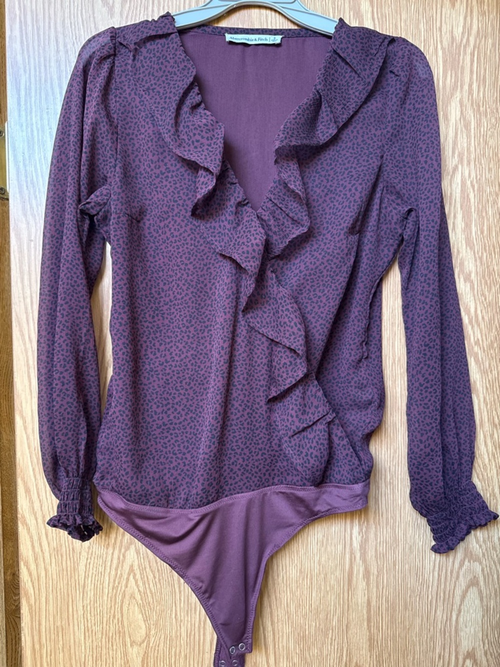 Abercrombie & Fitch Plum Ruffle Wrap Bodysuit - Women